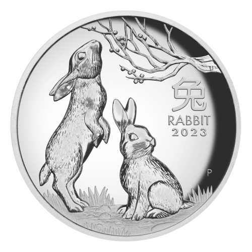 1 oz 2023 Australian Lunar Series III: Year of the Rabbit High-Relief Proof Silver Coin | Perth Mint