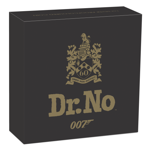 Pièce 1 once d'argent colorée Épreuve numismatique Série Héritage James Bond : Dr. No 2022 | Monnaie de Perth