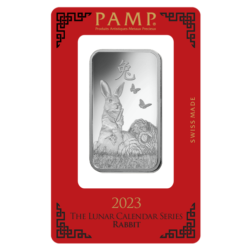 1 oz 2023 Lunar Year of the Rabbit Silver Bar | PAMP Suisse