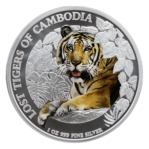 Pièce 1 once d'argent Lost Tigers of Cambodia 2023 | Cambodge