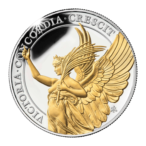 1 oz 2021 Saint Helena The Queen's Virtues: Victory Gilded Proof Silver Coin | East India Company