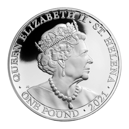 1 oz 2021 Saint Helena The Queen's Virtues: Victory Gilded Proof Silver Coin | East India Company