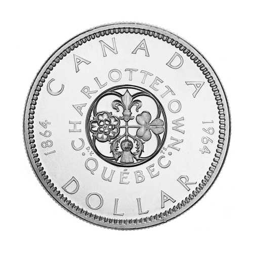 1964 Canadian Silver Dollar $1 Face Value Charlottetown EF 80% Pure Silver Coin | Royal Canadian Mint
