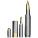 Set of 4 x Assorted Caliber Gold and Rhodium Plated Silver Bullets | Silvertowne Mint
