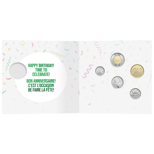 Set of 5 x 2023 Happy Birthday Gift Coins | Royal Canadian Mint