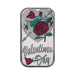1 oz Valentine's Day: Heart and Rose Red Colourized Silver Bar | Silvertowne Mint