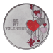 1 oz Be My Valentine Red Heart Colourized Silver Round | Silvertowne Mint
