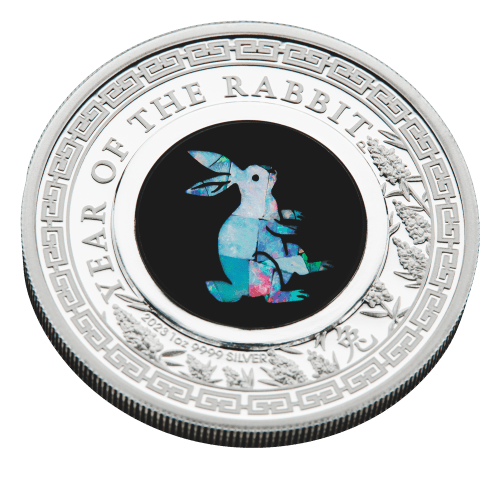 1 oz 2023 Australian Opal Lunar Series: Year of the Rabbit Proof Silver Coin | Perth Mint