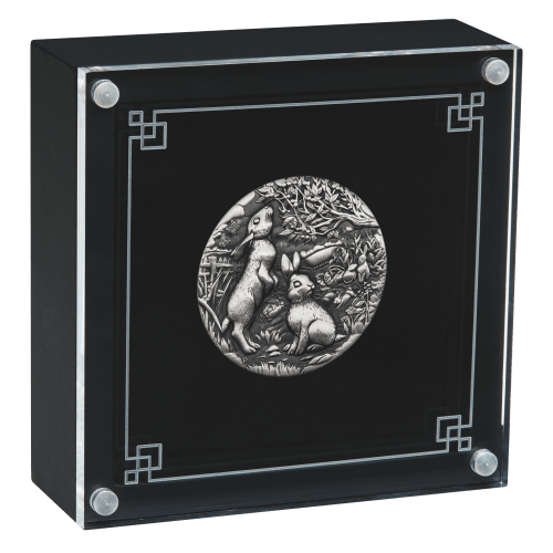 2 oz 2023 Australian Lunar Series III: Year of the Rabbit Antiqued Silver Coin | Perth Mint
