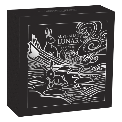 2 oz 2023 Australian Lunar Series III: Year of the Rabbit Antiqued Silver Coin | Perth Mint