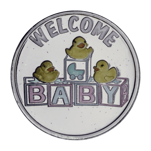 Ronde 1 once d'argent coloré Bienvenu au bébé : Jouet | Monnaie de SilverTowne