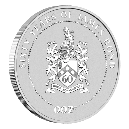 Pièce 1 once d'argent James Bond : Blason du 60ème anniversaire 2022 | Monnaie de Perth