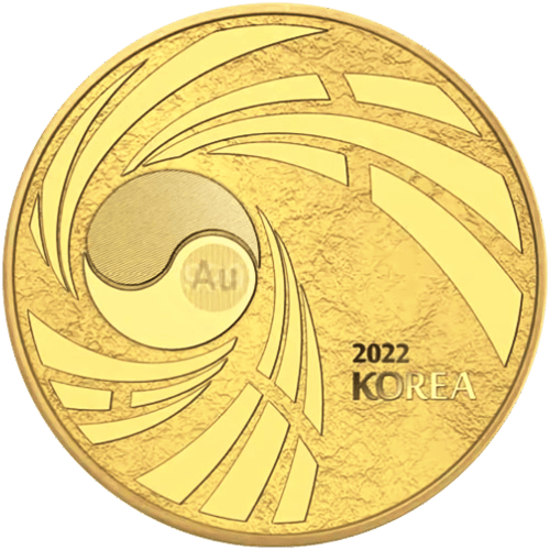 1 oz 2022 South Korean Taekwondo Gold Round | KOMSCO