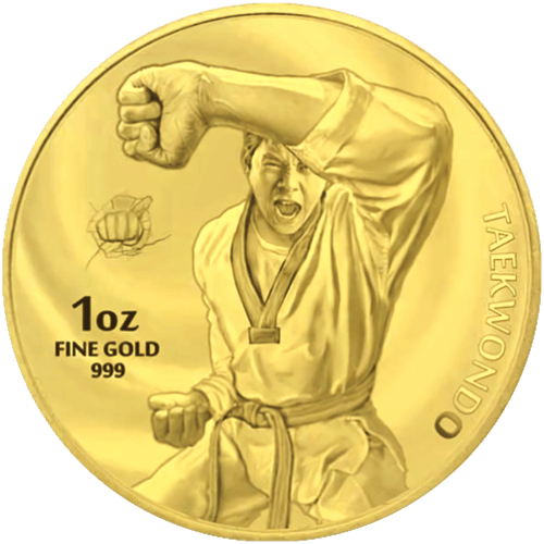 1 oz 2022 South Korean Taekwondo Gold Round | KOMSCO