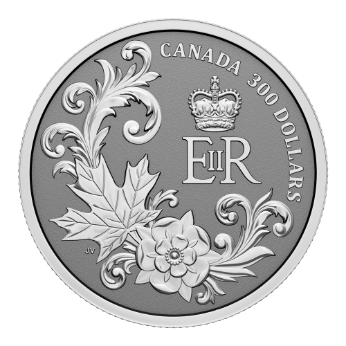 1 oz 2022 Queen Elizabeth II: Queen Elizabeth II's Royal Cypher Platinum Coin | Royal Canadian Mint