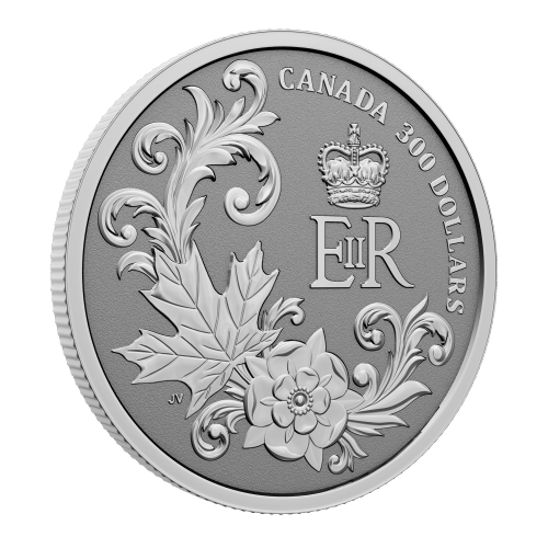 1 oz 2022 Queen Elizabeth II: Queen Elizabeth II's Royal Cypher Platinum Coin | Royal Canadian Mint