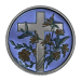 Ronde 1 once d'argent Croix religieuse bleue | Monnaie de SilverTowne