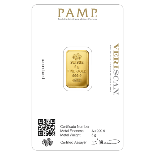 5 gram Fortuna Veriscan Gold Bar | PAMP Suisse