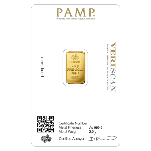 2.5 gram Fortuna Veriscan Gold Bar | PAMP Suisse