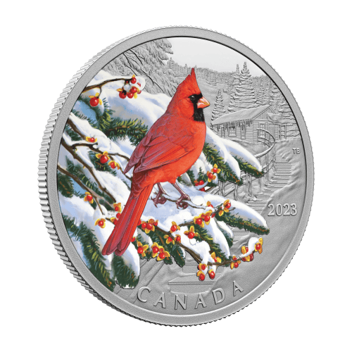 1 oz 2023 Colourful Birds: Northern Cardinal Silver Coin | Royal Canadian Mint