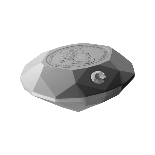 Pièce en argent en forme de diamant : Diamant oval Forevermark Black Label 2023 | Monnaie royale canadienne