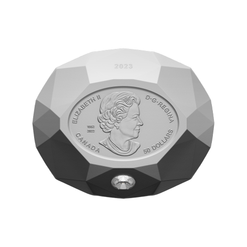 Pièce en argent en forme de diamant : Diamant oval Forevermark Black Label 2023 | Monnaie royale canadienne