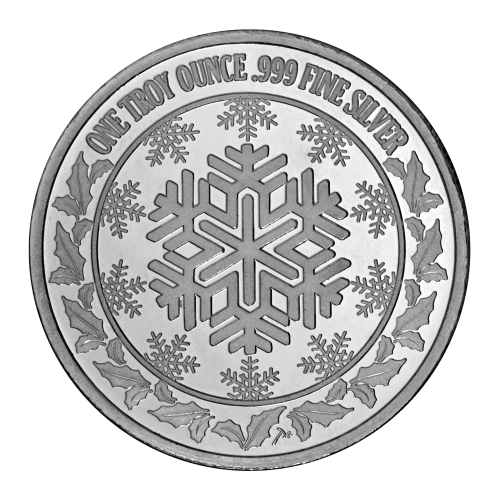 Ronde 1 once d'argent coloré Vœux de fin d'année : Cardinal rouge | Monnaie de SilverTowne