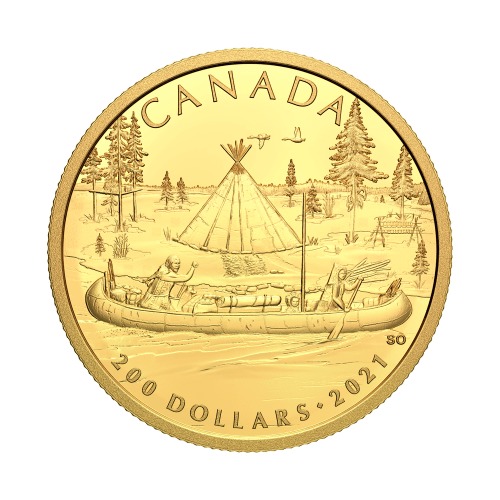 Pièce 1/2 once d'or Épreuve numismatique Les débuts du Canada : La traite des fourrures 2021 | Monnaie royale canadienne