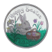 Ronde 1 once d'argent coloré Joyeuses Pâques : Lapin avec panier | Monnaie de SilverTowne