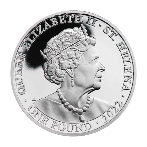 Pièce 1 once d'argent plaquée or Épreuve numismatique Les Vertus de la Reine : Justice Saint-Hélène 2022 | Compagnie des Indes orientales