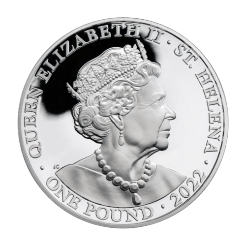 1 oz 2022 Saint Helena The Queen's Virtues: Constancy Gilded Proof Silver Coin | East India Company