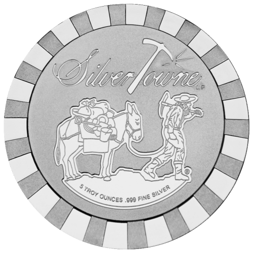 5 oz Prospector Stackable Silver Round | Silvertowne Mint