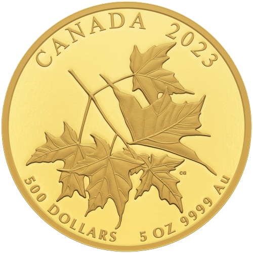 5 oz 2023 Beloved Maple Leaves Proof Gold Coin | Royal Canadian Mint