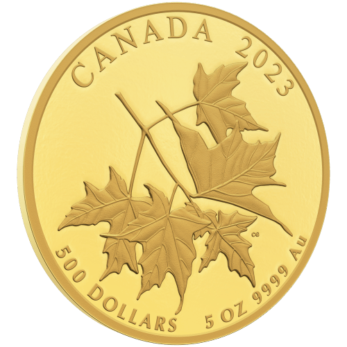 5 oz 2023 Beloved Maple Leaves Proof Gold Coin | Royal Canadian Mint