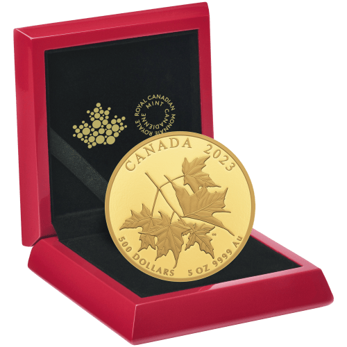 5 oz 2023 Beloved Maple Leaves Proof Gold Coin | Royal Canadian Mint