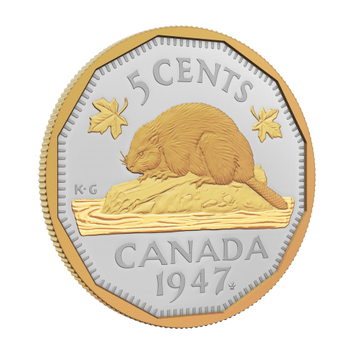 2 oz 2023 Tribute: 1947 Maple Leaf Mark Proof Gilded Silver Coin | Royal Canadian Mint