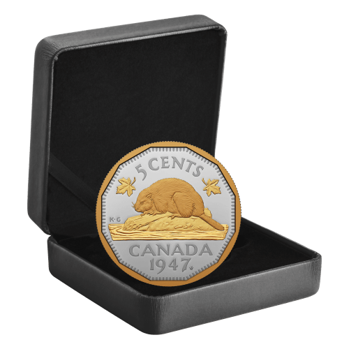 2 oz 2023 Tribute: 1947 Maple Leaf Mark Proof Gilded Silver Coin | Royal Canadian Mint