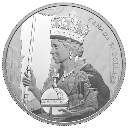 Pièce 5 onces d'argent épreuve numismatique Reine Élisabeth II : Couronnement 2022 | Monnaie royale canadienne