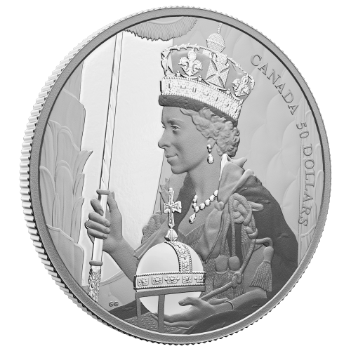 Pièce 5 onces d'argent épreuve numismatique Reine Élisabeth II : Couronnement 2022 | Monnaie royale canadienne