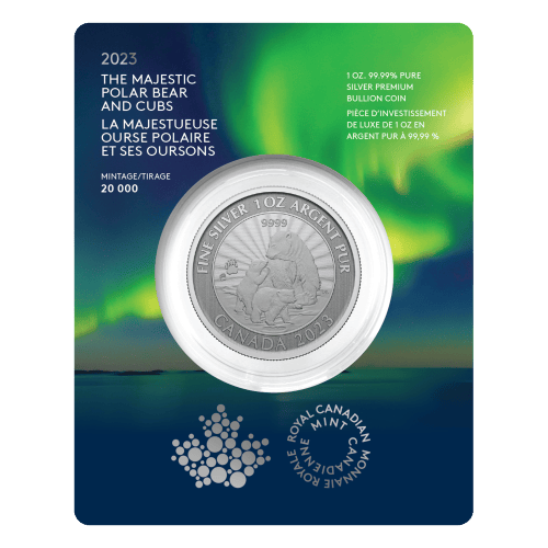 1 oz 2023 The Majestic Polar Bear and Cubs Silver Coin | Royal Canadian Mint