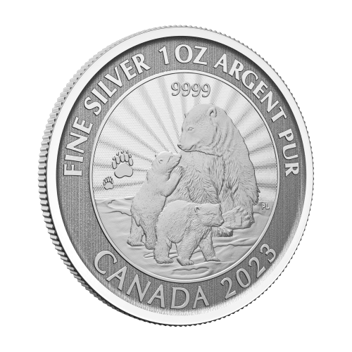 Pièce 1 once d'argent Premières pièces frappées La majestueuse ourse polaire et ses oursons 2023 | Monnaie royale canadienne
