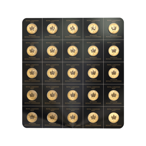 Plaquette de pièces en or 25 grammes (25 x 1 g) MapleGram 2023 | Monnaie royale canadienne