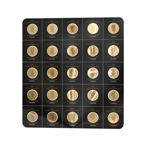 Plaquette de pièces en or 25 grammes (25 x 1 g) MapleGram 2023 | Monnaie royale canadienne