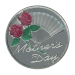 Ronde 1 once d'argent Joyeuse Fête des Mères avec Rose rose | Monnaie de SilverTowne