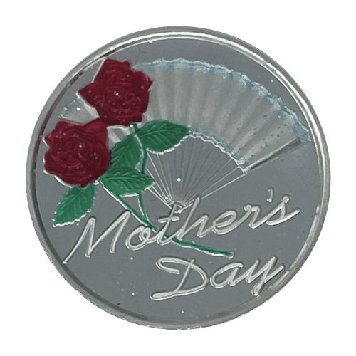 1 oz Mothers Day with Red Rose Silver Round | Silvertowne Mint