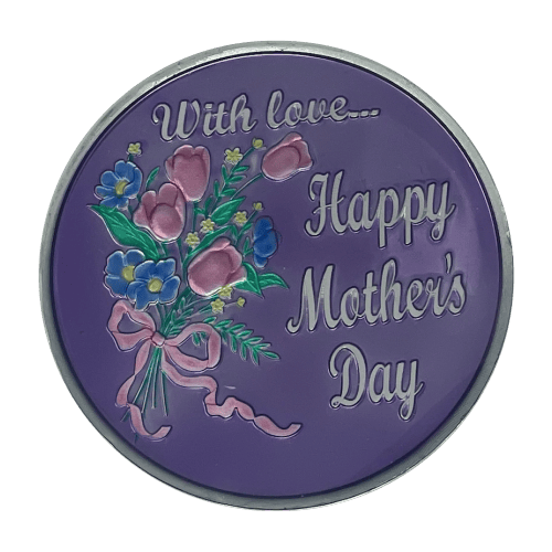 1 oz Happy Mothers Day with Love Pink Silver Round | Silvertowne Mint