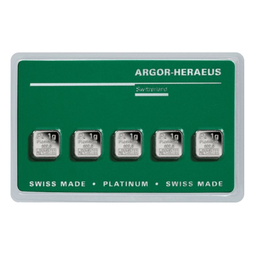 5 x 1 gram Platinum Bar | Argor Heraeus