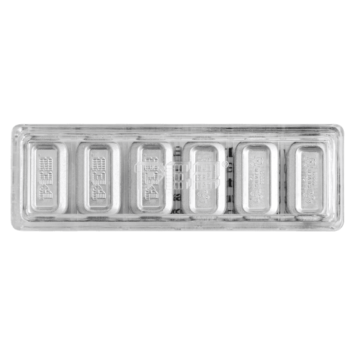 Set of 6 x 5 gram Reindeer PEZ Dispenser Silver Bars | PAMP Suisse