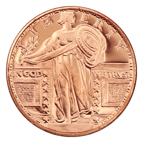 Ronde 1 once de cuivre Quart de Liberté debout | Osborne Mint