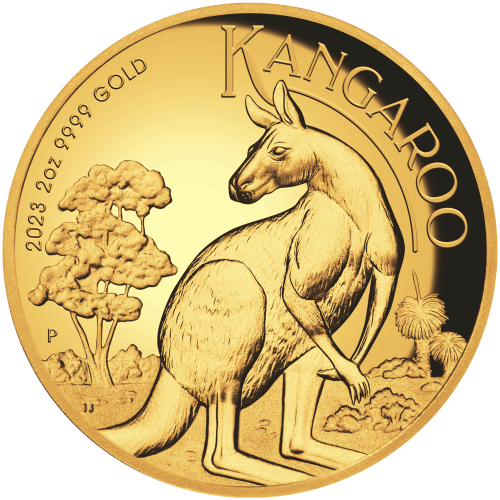 Pièce 2 onces en or épreuve numismatique Haut relief Kangourou australien | Monnaie de Perth